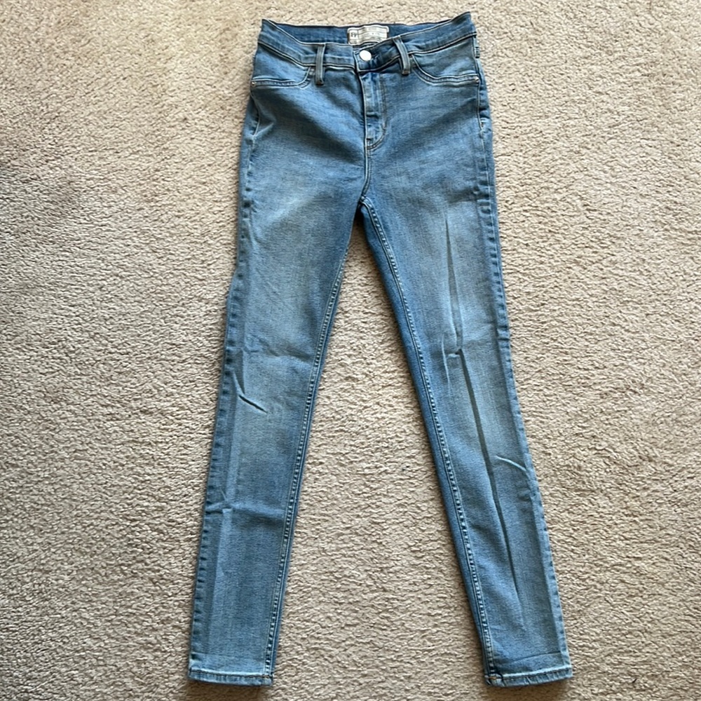 Free People Light Wash High-rise Skinny Jeans